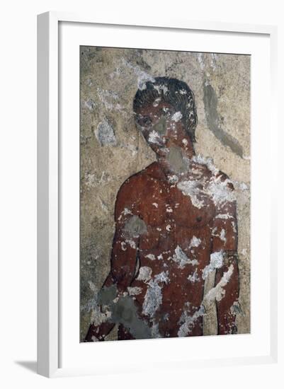 Hypnos, God of Sleep, Fresco of the Tomb of Orcus, Necropolis of Tarquinia-null-Framed Photographic Print