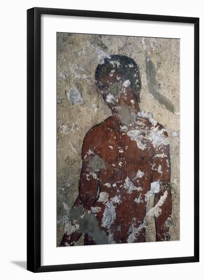 Hypnos, God of Sleep, Fresco of the Tomb of Orcus, Necropolis of Tarquinia-null-Framed Photographic Print