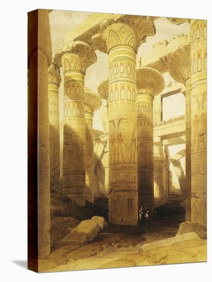 Hypostyle Hall, or Hall of Columns, 13th Century BC, Temple of Amon, Karnak, Egypt-David Roberts-Stretched Canvas