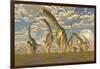 Hypsilophodon and Pteranodon Dinosaurs Accompany a Herd of Argentinosaurus-null-Framed Art Print