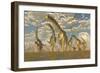 Hypsilophodon and Pteranodon Dinosaurs Accompany a Herd of Argentinosaurus-null-Framed Premium Giclee Print