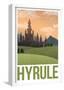 Hyrule Retro Travel Poster-null-Framed Poster