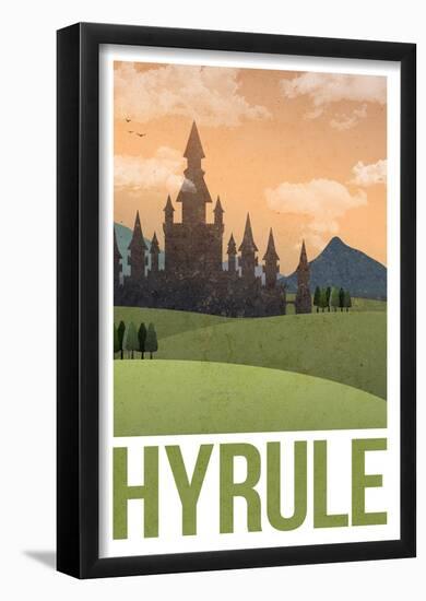Hyrule Retro Travel Poster-null-Framed Poster