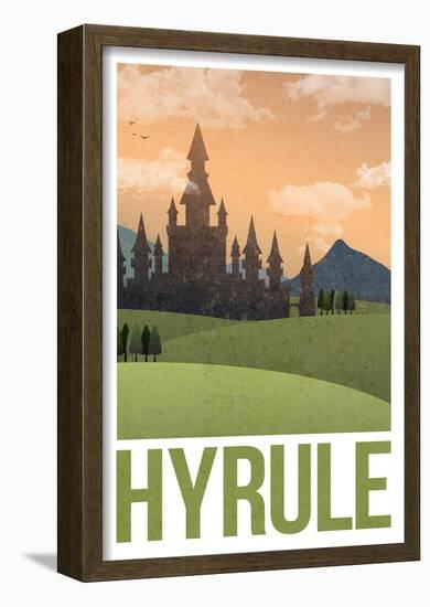 Hyrule Retro Travel Poster-null-Framed Poster