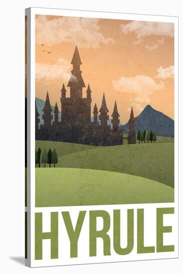 Hyrule Retro Travel Poster-null-Stretched Canvas