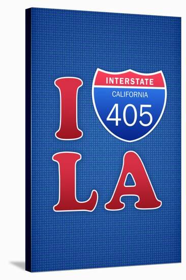 I 405 LA Humor Print Poster-null-Stretched Canvas