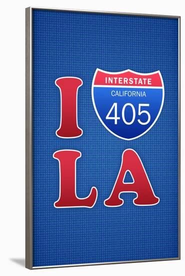 I 405 LA Humor Print Poster-null-Framed Poster