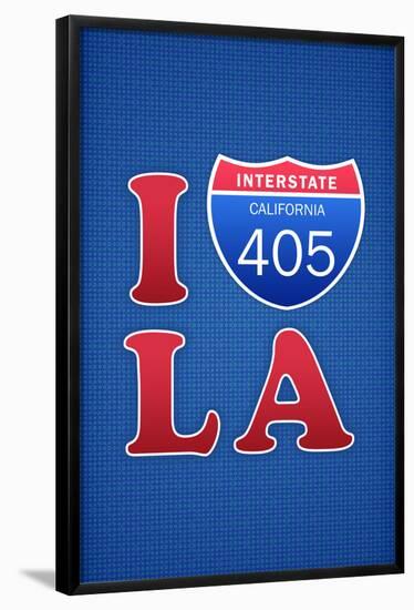 I 405 LA Humor Print Poster-null-Framed Poster