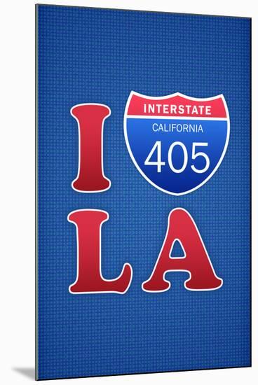 I 405 LA Humor Print Poster-null-Mounted Poster