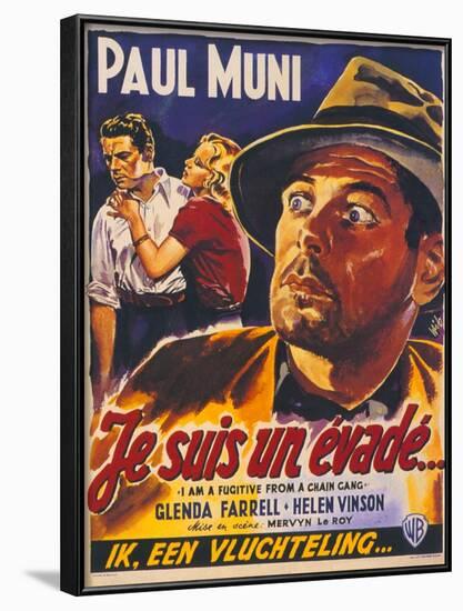 I Am a Fugitive From a Chain Gang, Belgian Movie Poster, 1932-null-Framed Art Print