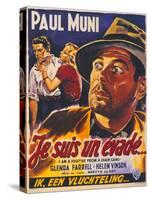 I Am a Fugitive From a Chain Gang, Belgian Movie Poster, 1932-null-Stretched Canvas