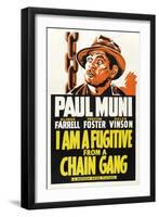 I AM A FUGITIVE FROM A CHAIN GANG, Paul Muni, 1932.-null-Framed Art Print