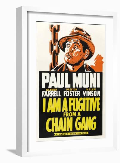 I AM A FUGITIVE FROM A CHAIN GANG, Paul Muni, 1932.-null-Framed Art Print