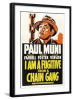 I AM A FUGITIVE FROM A CHAIN GANG, Paul Muni, 1932.-null-Framed Art Print