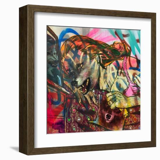 I Am a Wolf-Shark Toof-Framed Art Print