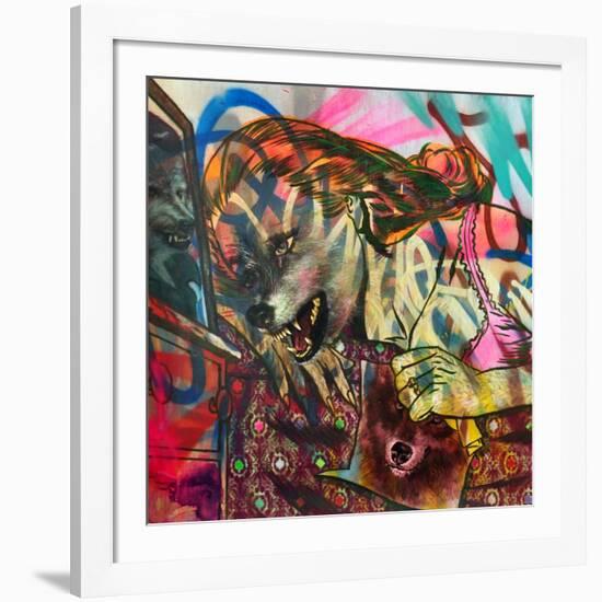 I Am a Wolf-Shark Toof-Framed Art Print