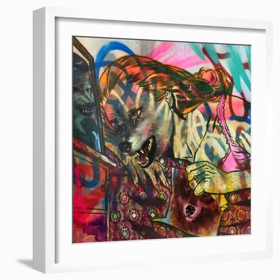 I Am a Wolf-Shark Toof-Framed Art Print