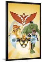I Am an Avenger No.3 Cover: Stingray, Firestar, Hulk, Nova, and Justice-Phil Noto-Lamina Framed Poster