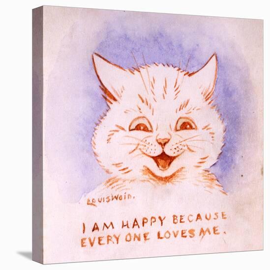 I Am Happy Because Everyone Loves Me, C.1928-Louis Wain-Stretched Canvas