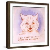 I Am Happy Because Everyone Loves Me, C.1928-Louis Wain-Framed Giclee Print