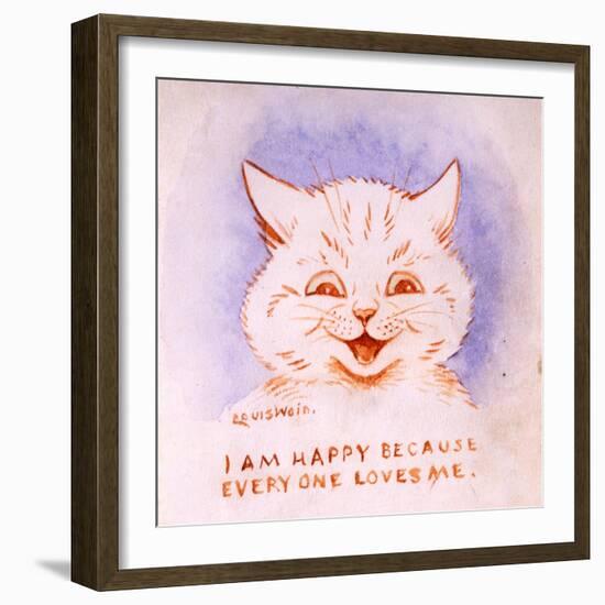 I Am Happy Because Everyone Loves Me, C.1928-Louis Wain-Framed Giclee Print