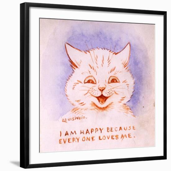 I Am Happy Because Everyone Loves Me, C.1928-Louis Wain-Framed Giclee Print