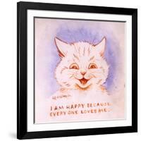 I Am Happy Because Everyone Loves Me, C.1928-Louis Wain-Framed Giclee Print