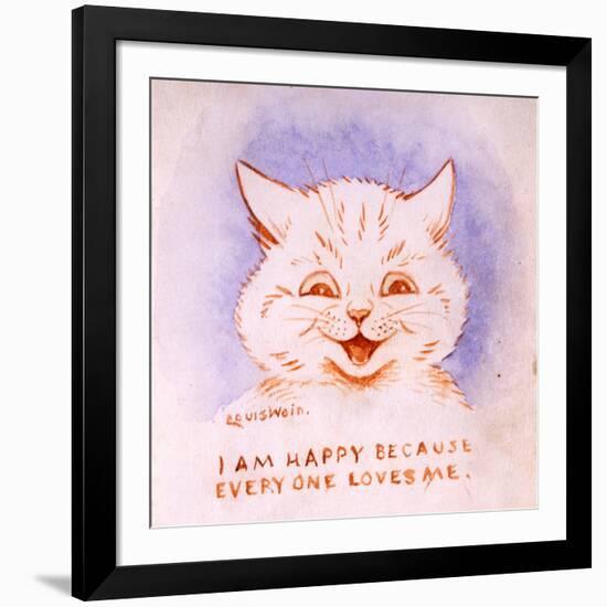 I Am Happy Because Everyone Loves Me, C.1928-Louis Wain-Framed Giclee Print