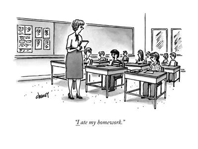 I ate my homework. I ate my homework.