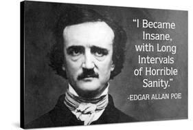 I Became Insane With Intervals Of Sanity - Edgar Allan Poe Quote Poster-Ephemera-Stretched Canvas