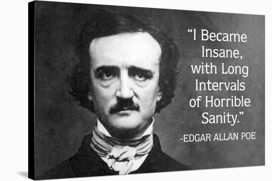 I Became Insane With Intervals Of Sanity Edgar Allan Poe Quote Poster-Ephemera-Stretched Canvas