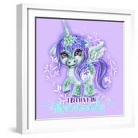 I Believe in Mermaids CutieCorn-Sheena Pike Art And Illustration-Framed Giclee Print