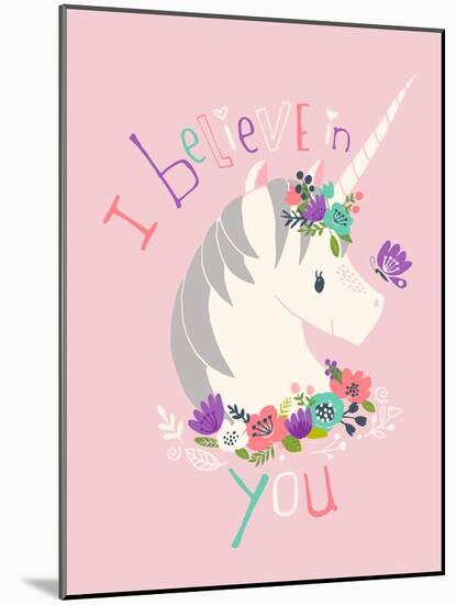 I Believe in You on Pink-Heather Rosas-Mounted Art Print