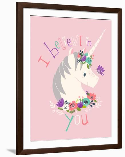 I Believe in You on Pink-Heather Rosas-Framed Art Print