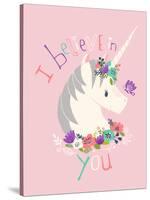 I Believe in You on Pink-Heather Rosas-Stretched Canvas
