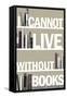 I Cannot Live Without Books Thomas Jefferson Quote-null-Framed Stretched Canvas