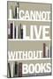 I Cannot Live Without Books Thomas Jefferson Quote-null-Mounted Art Print
