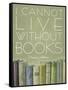 I Cannot Live Without Books Thomas Jefferson-null-Framed Stretched Canvas