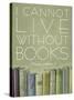 I Cannot Live Without Books Thomas Jefferson-null-Stretched Canvas