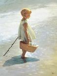 Young Girl on a Beach-I Davidi-Framed Stretched Canvas