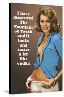 I Discovered Fountain Of Youth It Tastes Like Vodka Funny Poster-Ephemera-Stretched Canvas