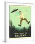 I Don’t Want to Believe-Jazzberry Blue-Framed Art Print