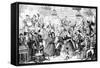 I Dreamt I Slept at Madame Tussaud's !-George Cruikshank-Framed Stretched Canvas