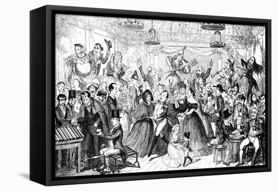 I Dreamt I Slept at Madame Tussaud's !-George Cruikshank-Framed Stretched Canvas