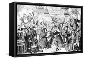 I Dreamt I Slept at Madame Tussaud's !-George Cruikshank-Framed Stretched Canvas