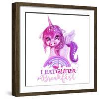 I Eat Glitter For Breakfast-Sheena Pike Art And Illustration-Framed Giclee Print