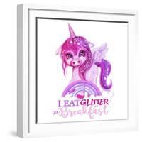 I Eat Glitter For Breakfast-Sheena Pike Art And Illustration-Framed Giclee Print