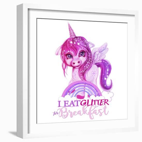 I Eat Glitter For Breakfast-Sheena Pike Art And Illustration-Framed Giclee Print