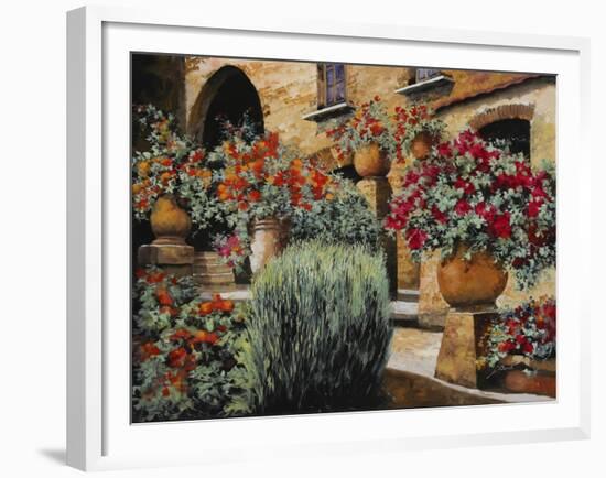 I Gerani Sulla Scala-Guido Borelli-Framed Giclee Print