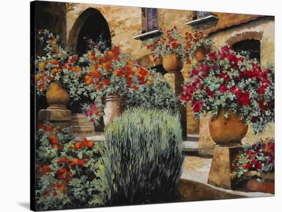 I Gerani Sulla Scala-Guido Borelli-Stretched Canvas